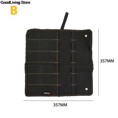 Θήκη μεταφοράς σμίλη 6 μεγεθών Καμβάς θήκη για ρολό με κλειδί Θήκη με 4 τσέπες Organizer για σφυριά μαχαιριών Gouges Carpenter