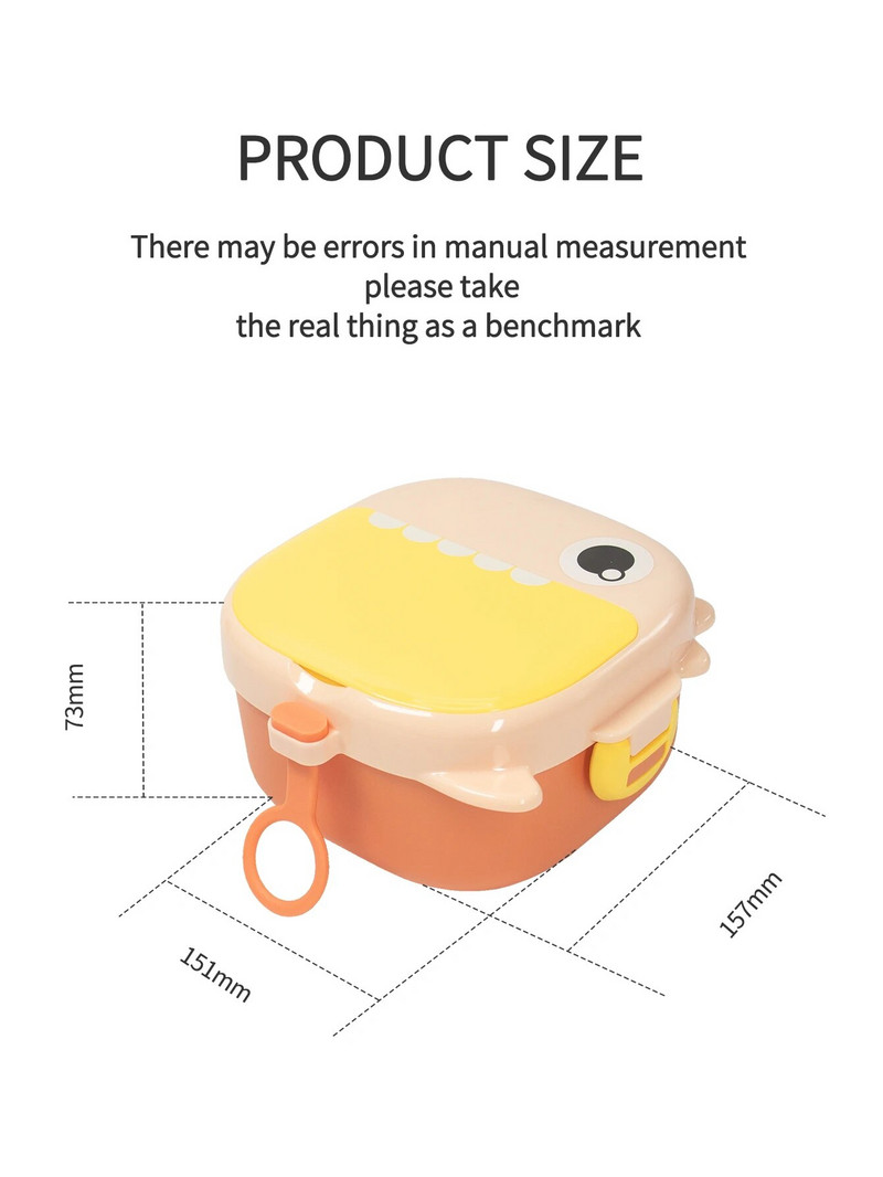 4-osaline beebitoidukausid Põletusvastased Pp-materjalist Kuumust säilitavad dinosauruse lauanõud koos kääride ja lusikaga