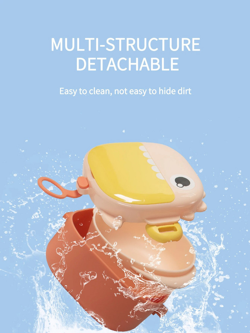 4-osaline beebitoidukausid Põletusvastased Pp-materjalist Kuumust säilitavad dinosauruse lauanõud koos kääride ja lusikaga