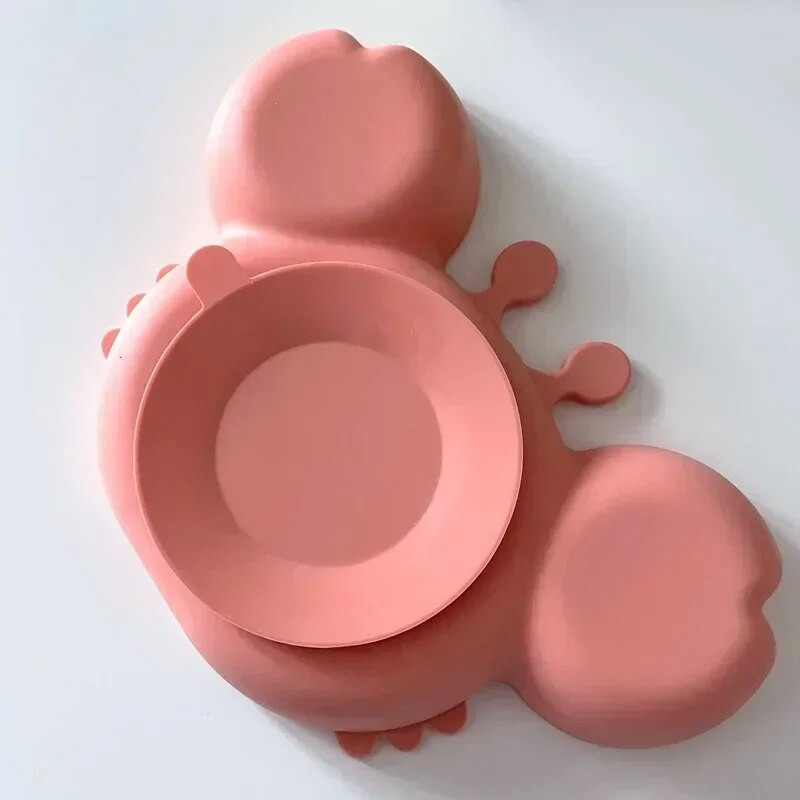 Beebikausid Taldrikud Lusikad Silikoonist imemisega toitmisnõud BPA-vabad libisemiskindlad beebinõud Krabitoidukauss lastele