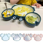 Mazuļiem drošs silikona ēdamistabas šķīvis sūkšanas karikatūra bērniem trauki barošana mazuļu apmācība galda trauki krabju bērnu bļoda