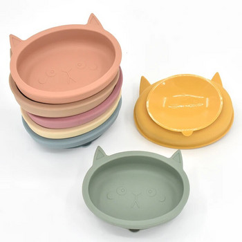 Бебешка силиконова чиния за хранене Силиконова смукателна купа за деца Водоустойчива смукателна купа Детски съдове без BPA Кухненски съдове