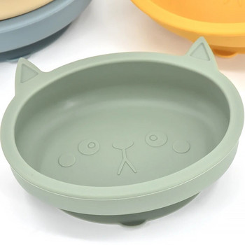 Бебешка силиконова чиния за хранене Силиконова смукателна купа за деца Водоустойчива смукателна купа Детски съдове без BPA Кухненски съдове