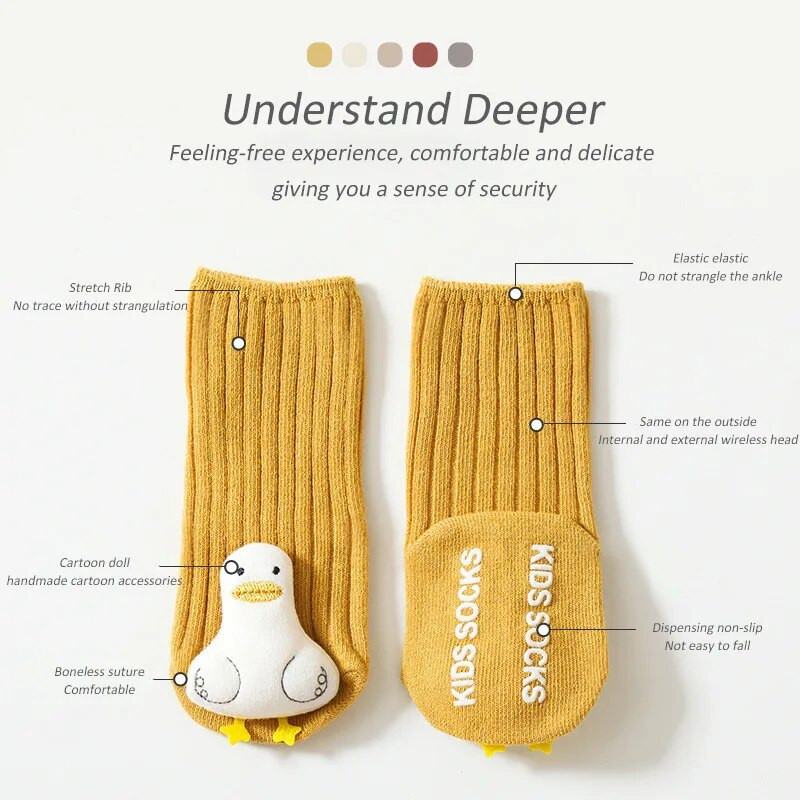 Beebi sokid Armas nukk Multifilm Laste sokid Libisemisvastased Tüdrukud Poiss Väikelapse põranda Sokid Kevad-sügis armsad vastsündinu sokitarvikud