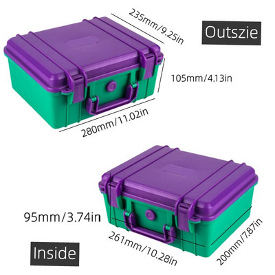 280x235x105mm veekindel tööriistakast, ohutusvarustus, instrumendikohver, plastikust tööriistakast, kandev kott, kaasaskantav tööriistakast vahuga