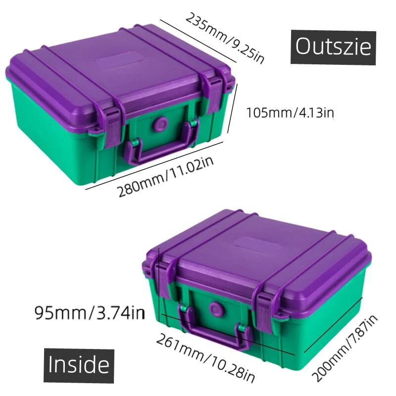 280x235x105mm veekindel tööriistakast, ohutusvarustus, instrumendikohver, plastikust tööriistakast, kandev kott, kaasaskantav tööriistakast vahuga