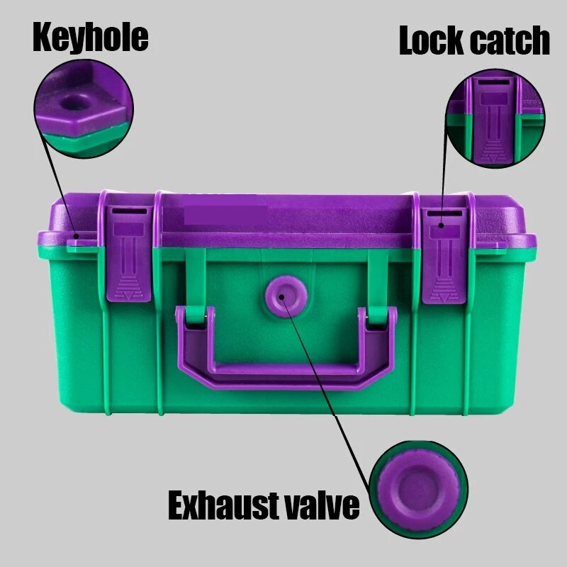 280x235x105mm veekindel tööriistakast, ohutusvarustus, instrumendikohver, plastikust tööriistakast, kandev kott, kaasaskantav tööriistakast vahuga