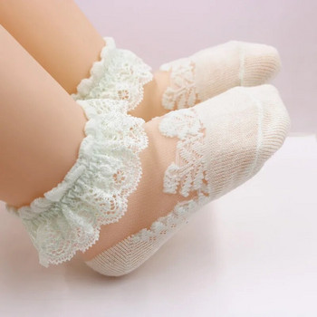Сладки дантелени мрежести чорапи за новородени, летни чорапи за новородени, памучни чорапи за момичета, прозрачни чорапи против приплъзване Calcetines Skarpetki Sokke