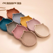 Βρεφική πλάκα σιλικόνης για μωρά Χαριτωμένα πιάτα για γάτες Παιδικά φαγητά Επιτραπέζια σκεύη αντιολισθητική βρεφική τροφή χωρίς BPA Μπολ για παιδιά