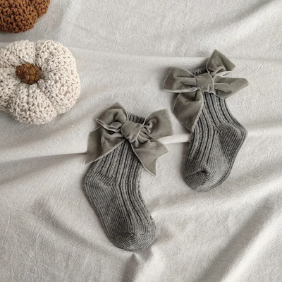 Χειμερινές κάλτσες μωρών Αγόρι Κορίτσι Νεογέννητο Φθινόπωρο μεγάλο φιόγκο Παιδικές κάλτσες μεσαίου σωλήνα ζεστές βαμβακερές κάλτσες Παιδικά αξεσουάρ για βρέφη Ρούχα