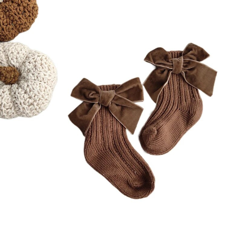 Χειμερινές κάλτσες μωρών Αγόρι Κορίτσι Νεογέννητο Φθινόπωρο μεγάλο φιόγκο Παιδικές κάλτσες μεσαίου σωλήνα ζεστές βαμβακερές κάλτσες Παιδικά αξεσουάρ για βρέφη Ρούχα