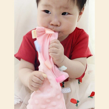 Πετσέτα κατευνασμού μωρού με πολύχρωμες ετικέτες Μαλακό βαμβακερό πιπίλα Δόντια για βρέφη Άνεση ύπνου Θηλασμός Κουβέρτα αγκαλιάς Παιχνίδια