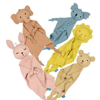 Бебешко памучно одеяло от муселин Меки спални кукли за новородени Детска модна играчка за сън Soothe Appease Хавлиени лигавници