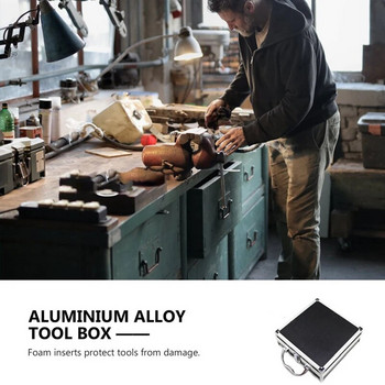 Кутия за инструменти от алуминиева сплав Кутия за съхранение на аксесоари Практичен алуминиев куфар Малка кутия за инструменти Кутия за съхранение Издръжлива, лесна за съхранение