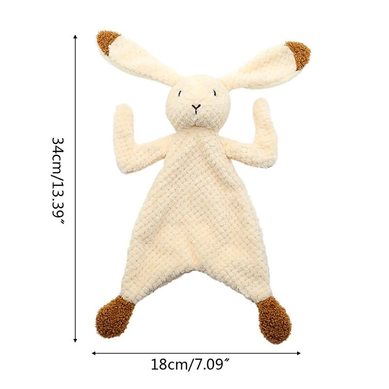 Βρεφική κουβέρτα ασφαλείας Καταπραϋντική πετσέτα ηρεμίας Μαλακή πετσέτα ζώων κουνέλι βελούδινη σαλιάρα οδοντοφυΐας για βρέφη Comfort ύπνου νοσηλευτική