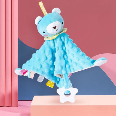 Vastsündinud beebi plüüskaru mänguasjad Multifilmi Loomade Rahustav Rätik Kõrisevate Pehmete Turvatekidega Trööstitud Nuku Magamismänguasi