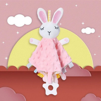 Vastsündinud beebi plüüskaru mänguasjad Multifilmi Loomade Rahustav Rätik Kõrisevate Pehmete Turvatekidega Trööstitud Nuku Magamismänguasi