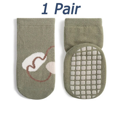 1 ζευγάρι Φθινοπωρινές χειμερινές κάλτσες μωρού Kawaii Baby Tube Αντιολισθητική κάλτσα δαπέδου Cartoon Bear Duck Cotton print Αξεσουάρ για νεογέννητο νήπιο