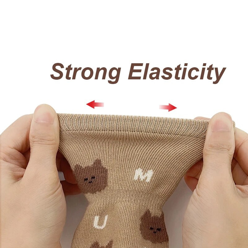 1 ζευγάρι Φθινοπωρινές χειμερινές κάλτσες μωρού Kawaii Baby Tube Αντιολισθητική κάλτσα δαπέδου Cartoon Bear Duck Cotton print Αξεσουάρ για νεογέννητο νήπιο