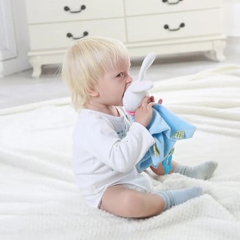 Бебешка кърпа Baby Appease кърпа Новородено защитно одеяло Успокояваща сензорна мека играчка за утешител за малки деца Хавлиени кърпи за кукла заек