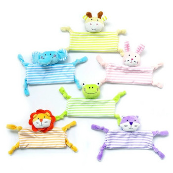 Бебешки играчки Защитно одеяло Мека залъгалка за лягане Бебешки плюшени играчки Комфортна кърпа Успокояване на съня Плюшени бебешки кукли Слон