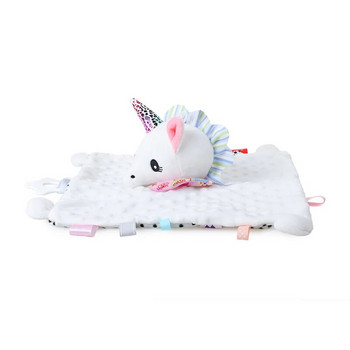 Παιχνίδια με βελούδινα μωρά Ετικέτα ασφαλείας Χαριτωμένη γεμιστή κουβέρτα ζώων Comforter r Bunny Soothe Appease Πετσέτα Νεογέννητο Δώρο ντους μωρού