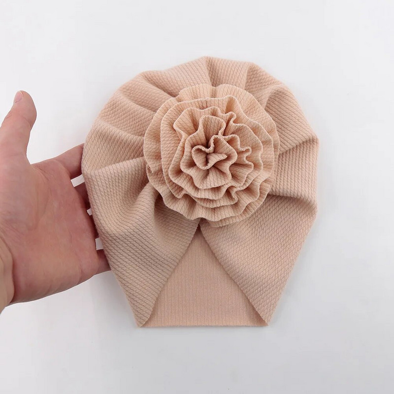Armas lilleline beebi turbanmüts pehme elastne laste nokamüts Sügistalvine soliidne beebitüdruku mütsid vastsündinule Aksessuaarid