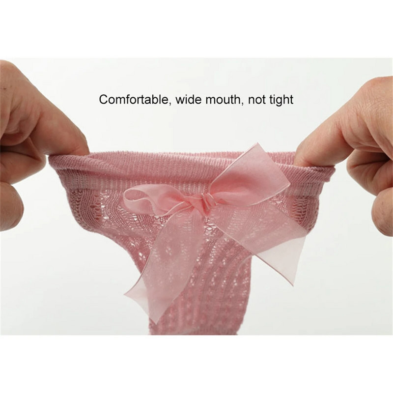 Väikelaste tüdrukute pikad sukad Printsess, ühevärvilised armsad, hingavad, lõdva suuga sokid üle põlve ulatuvad sokid 0-24M