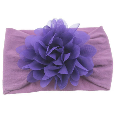 Νέο χαριτωμένο μαλακό ελαστικό λουλούδι σιφόν μωρό κεφαλόδεσμο για νεογέννητο κόμπο με φαρδύ νάιλον περιτυλίγματα κεφαλής για βρέφη Κορίτσια φωτογραφικά στηρίγματα