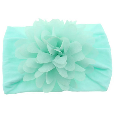 Νέο χαριτωμένο μαλακό ελαστικό λουλούδι σιφόν μωρό κεφαλόδεσμο για νεογέννητο κόμπο με φαρδύ νάιλον περιτυλίγματα κεφαλής για βρέφη Κορίτσια φωτογραφικά στηρίγματα