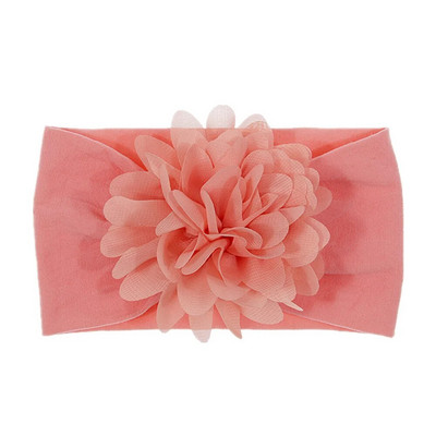 Νέο χαριτωμένο μαλακό ελαστικό λουλούδι σιφόν μωρό κεφαλόδεσμο για νεογέννητο κόμπο με φαρδύ νάιλον περιτυλίγματα κεφαλής για βρέφη Κορίτσια φωτογραφικά στηρίγματα