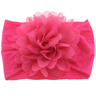 Νέο χαριτωμένο μαλακό ελαστικό λουλούδι σιφόν μωρό κεφαλόδεσμο για νεογέννητο κόμπο με φαρδύ νάιλον περιτυλίγματα κεφαλής για βρέφη Κορίτσια φωτογραφικά στηρίγματα