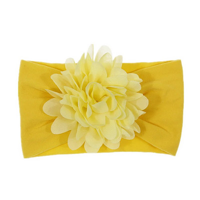 Νέο χαριτωμένο μαλακό ελαστικό λουλούδι σιφόν μωρό κεφαλόδεσμο για νεογέννητο κόμπο με φαρδύ νάιλον περιτυλίγματα κεφαλής για βρέφη Κορίτσια φωτογραφικά στηρίγματα