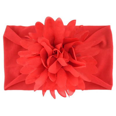 Нов сладък шифон с цветя Бебешка мека разтеглива лента за глава Новородено Широк възел Найлонови повязки за глава Бебешки момичета Шапки Реквизит за снимки