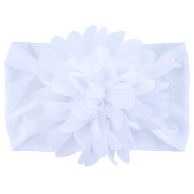 Нов сладък шифон с цветя Бебешка мека разтеглива лента за глава Новородено Широк възел Найлонови повязки за глава Бебешки момичета Шапки Реквизит за снимки