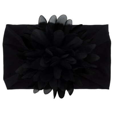 Нов сладък шифон с цветя Бебешка мека разтеглива лента за глава Новородено Широк възел Найлонови повязки за глава Бебешки момичета Шапки Реквизит за снимки