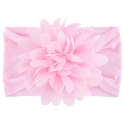 Нов сладък шифон с цветя Бебешка мека разтеглива лента за глава Новородено Широк възел Найлонови повязки за глава Бебешки момичета Шапки Реквизит за снимки