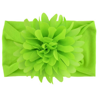 Нов сладък шифон с цветя Бебешка мека разтеглива лента за глава Новородено Широк възел Найлонови повязки за глава Бебешки момичета Шапки Реквизит за снимки