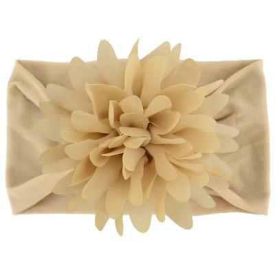 Нов сладък шифон с цветя Бебешка мека разтеглива лента за глава Новородено Широк възел Найлонови повязки за глава Бебешки момичета Шапки Реквизит за снимки