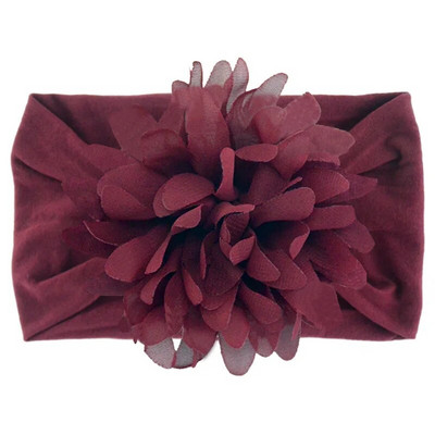 Нов сладък шифон с цветя Бебешка мека разтеглива лента за глава Новородено Широк възел Найлонови повязки за глава Бебешки момичета Шапки Реквизит за снимки