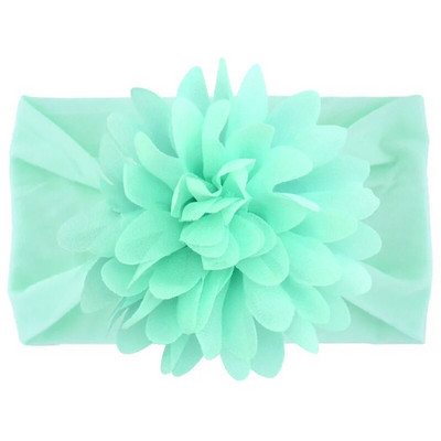 Нов сладък шифон с цветя Бебешка мека разтеглива лента за глава Новородено Широк възел Найлонови повязки за глава Бебешки момичета Шапки Реквизит за снимки