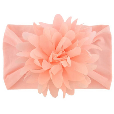 Нов сладък шифон с цветя Бебешка мека разтеглива лента за глава Новородено Широк възел Найлонови повязки за глава Бебешки момичета Шапки Реквизит за снимки