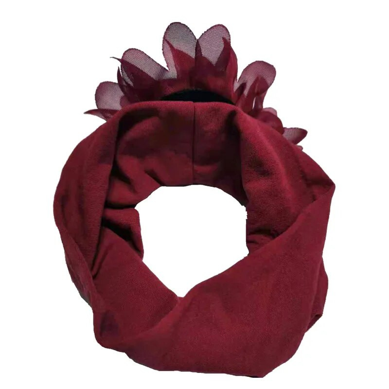 Нов сладък шифон с цветя Бебешка мека разтеглива лента за глава Новородено Широк възел Найлонови повязки за глава Бебешки момичета Шапки Реквизит за снимки