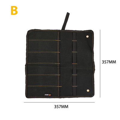 Meisli kandekott Lõuend Tasku tööriistarulli hoidik Mutrivõtme kott 4 taskut Korraldaja nugade vasarate jaoks.