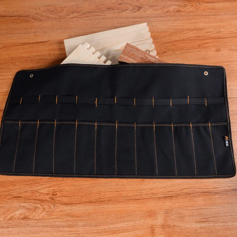 Meisli kandekott Lõuend Tasku tööriistarulli hoidik Mutrivõtme kott 4 taskut Korraldaja nugade vasarate jaoks.