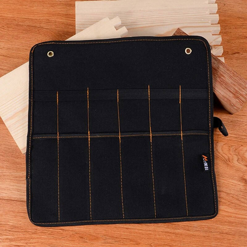 Meisli kandekott Lõuend Tasku tööriistarulli hoidik Mutrivõtme kott 4 taskut Korraldaja nugade vasarate jaoks.