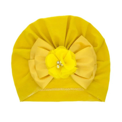 Сладка блестяща бебешка индианска шапка с панделка от кристали Мека, удобна за кожата памучна шапка за момиченце Тюрбан Модни ръчно изработени панделки Шапки