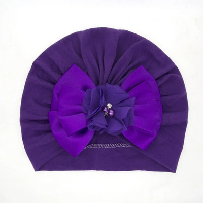 Сладка блестяща бебешка индианска шапка с панделка от кристали Мека, удобна за кожата памучна шапка за момиченце Тюрбан Модни ръчно изработени панделки Шапки