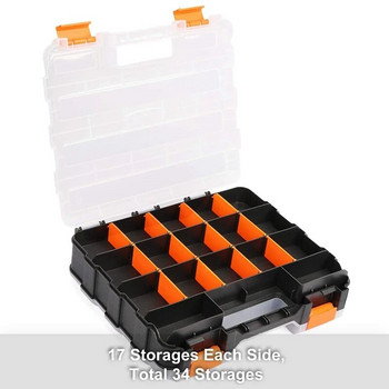 1 ΤΕΜ. Διπλής όψης Tool Organizer Hardware Tool Accessory Box Parts Box Toolbox
