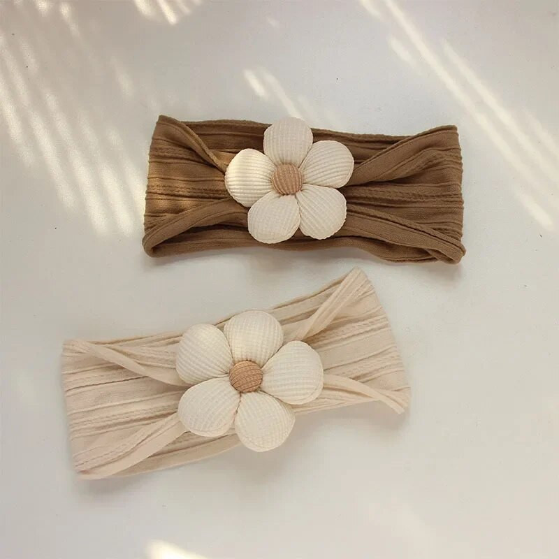 Flower Element Νάιλον Κοριτσίστικο Μαλλιά Ελαστική Μαλακή Βρεφική Κεφαλόδεσμος για Παιδιά Τυρμπάνι Κεφαλή για Νεογέννητα Παιδικά Αξεσουάρ Μαλλιών
